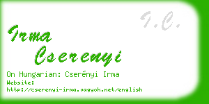 irma cserenyi business card