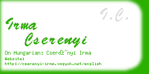 irma cserenyi business card